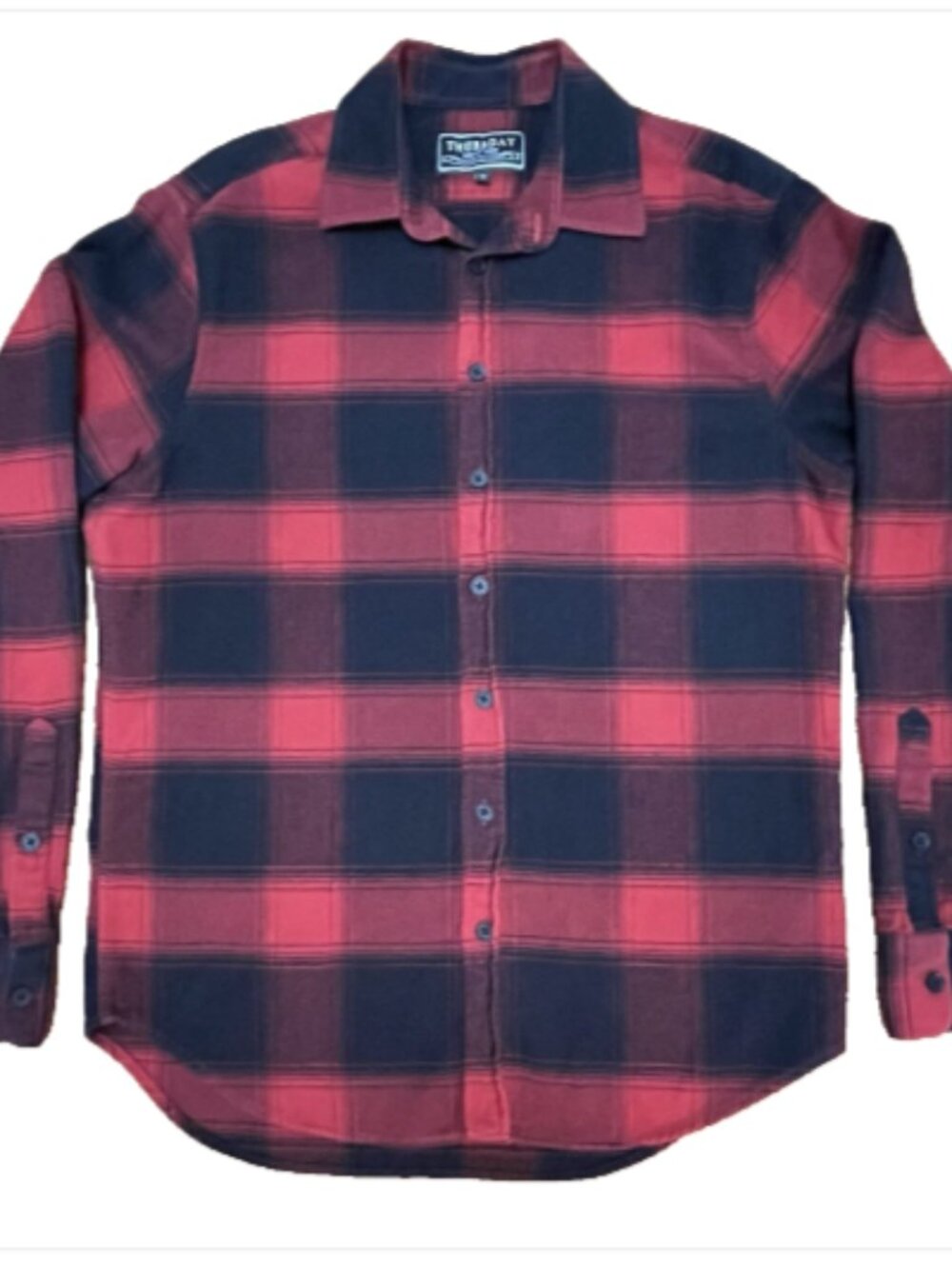 Thursday Boot Co Forever Flannel Shirt Mens Medium Red Black Ombre